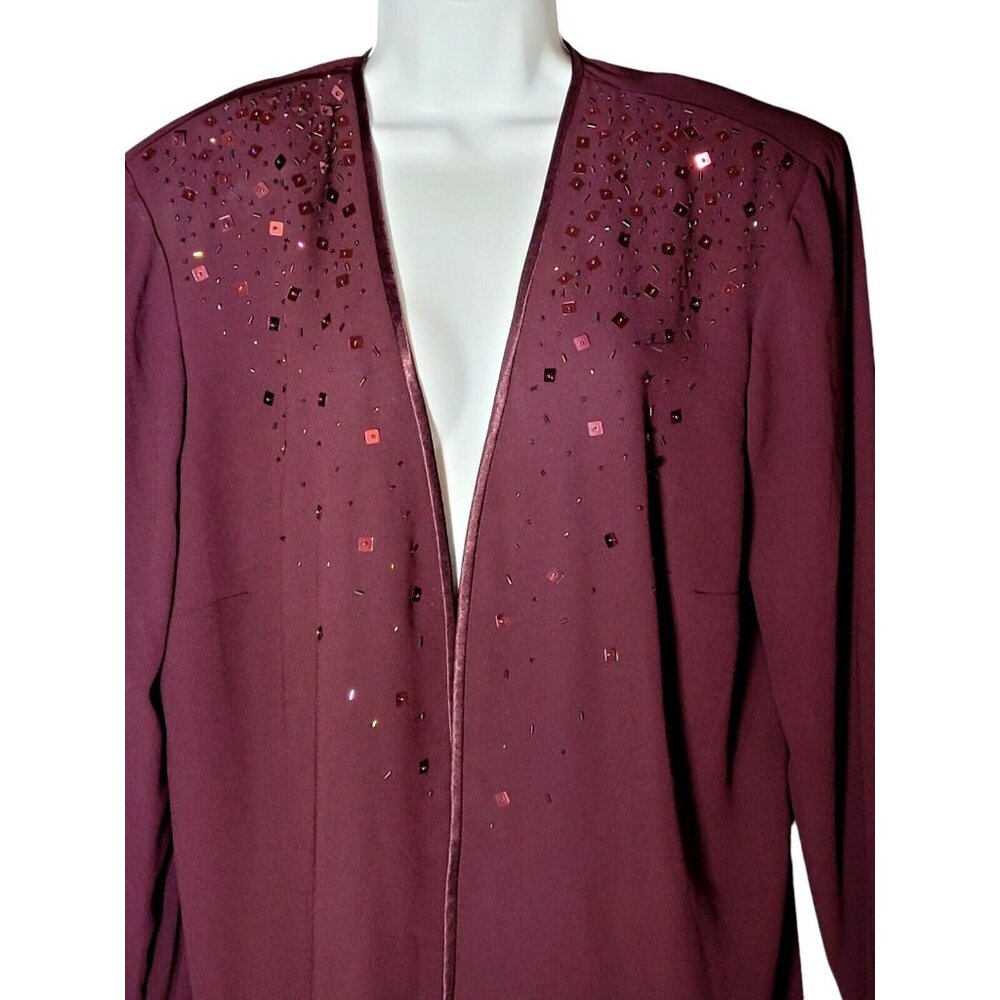 Karen Kwong Vintage 80s Beaded Blazer Jacket 20WP Sparkle Shimmer Evening Wear